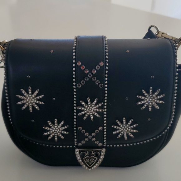 Marc Jacobs Jane Leather Saddle Crossbody Bag with Embelished Crystals - Picture 2 of 14